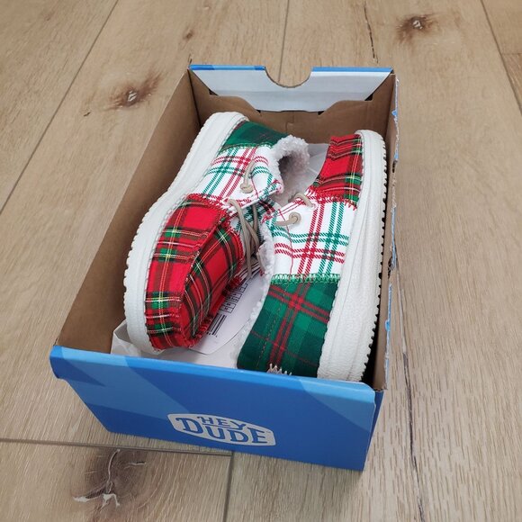 Hey Dude Wally Big Kids Tri Tartan Plaid Shoes New Fleece Lined Size c12/j2 - Picture 7 of 14